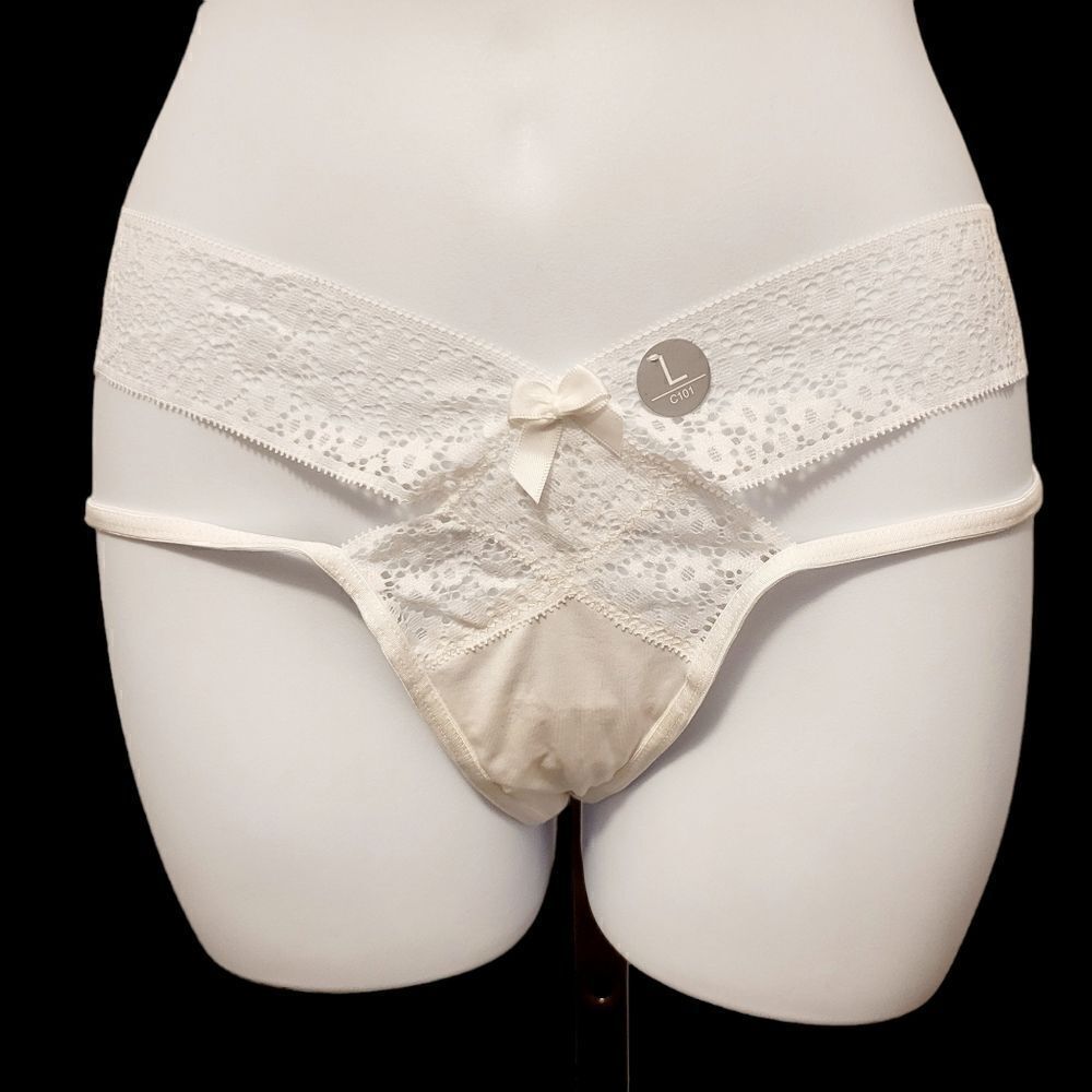 2/$20 Brand New Sexy White Lace Panties underwear Size: Large